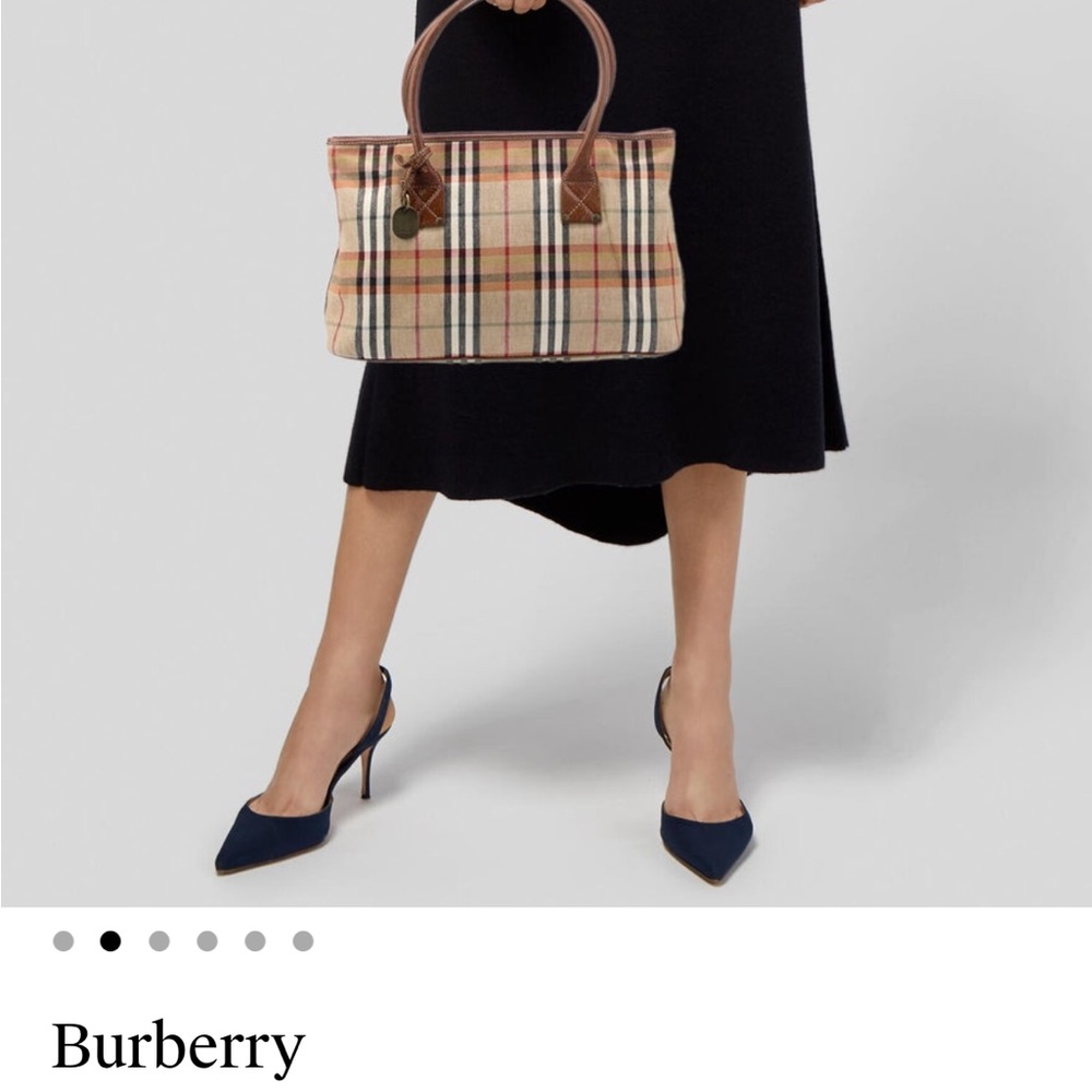 Burberry Tan and Brown Plaid Tote